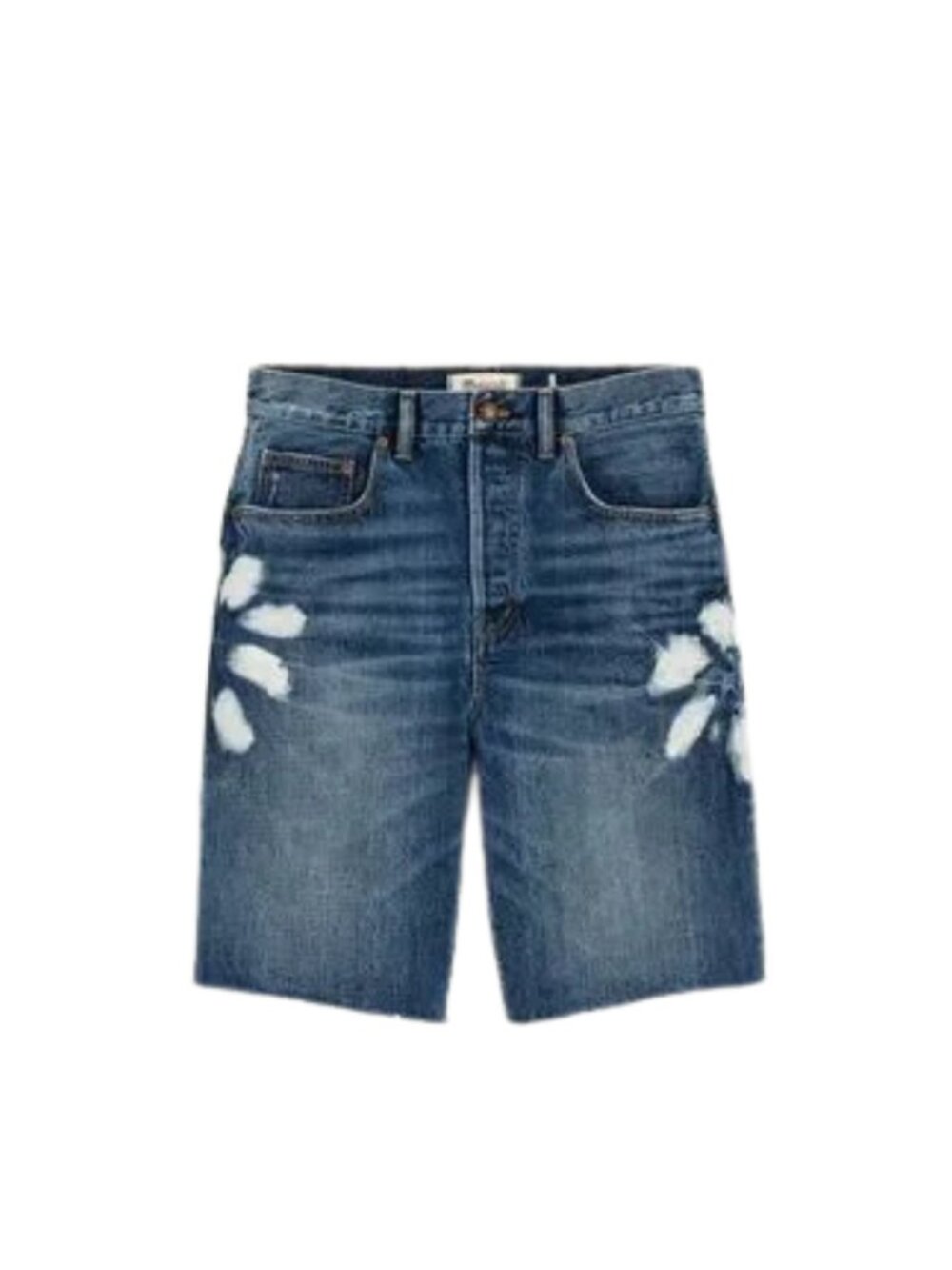 Madewell Blue Denim Jean Shorts with Light Bleach Detail